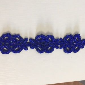 Anthropologie blue beaded belt